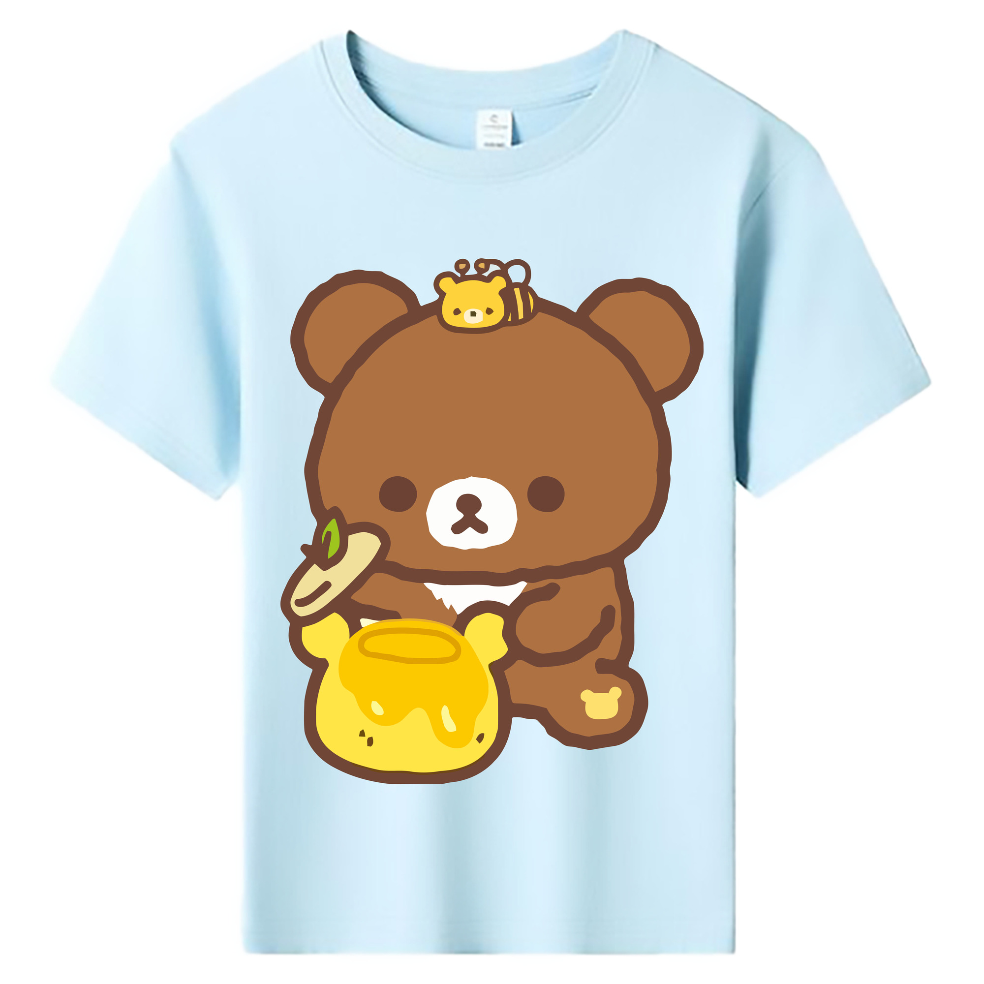 （画像用） リラックマ リラックマ キイロイトリ Rilakkuma Korilakkuma Kiiroitori 綿100％キッズTシャツ（フロントプリント）